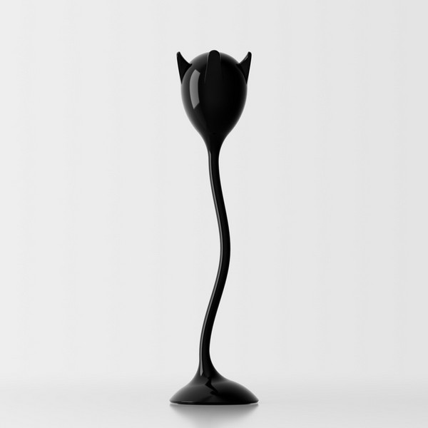 Tulipan schwarz glänzend lackiert 